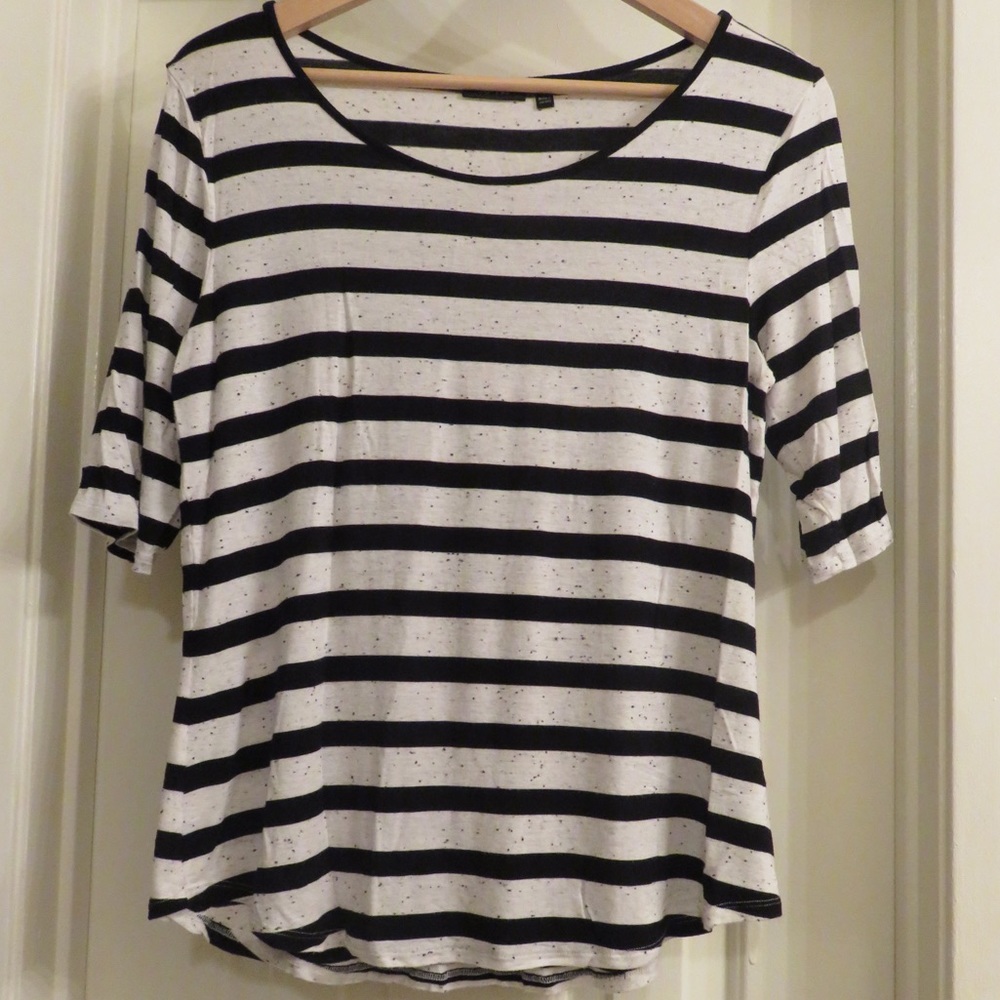 Apt. 9 black and white striped shirt